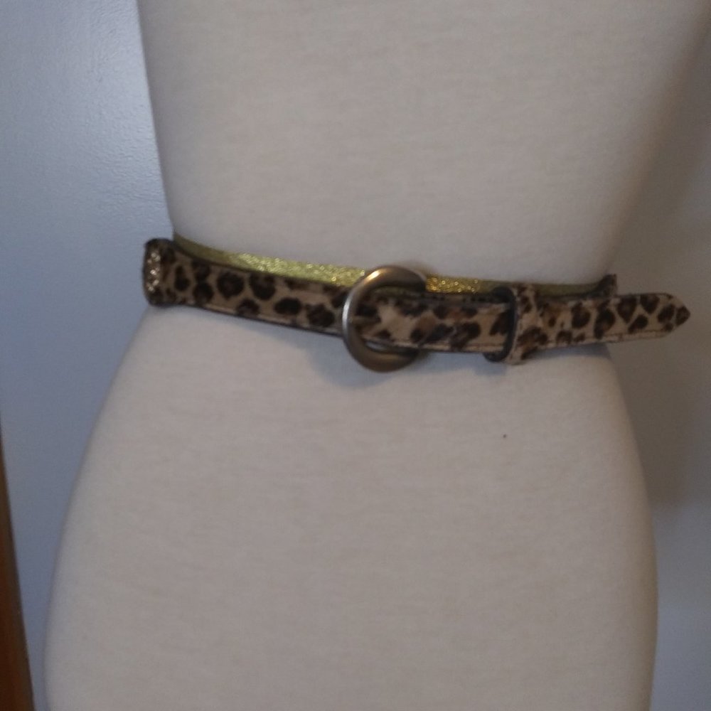 Tex Tan belt cowhide  USA  gold metal circular embellishments